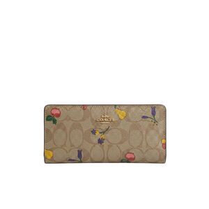 Coach Slim Wallet In Signature Canvas With Dreamy Veggie Print